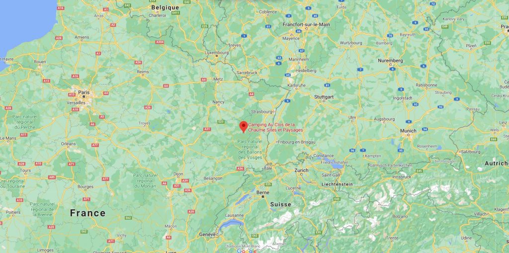 Capture map du camping le clos de la Chaume dans les Vosges